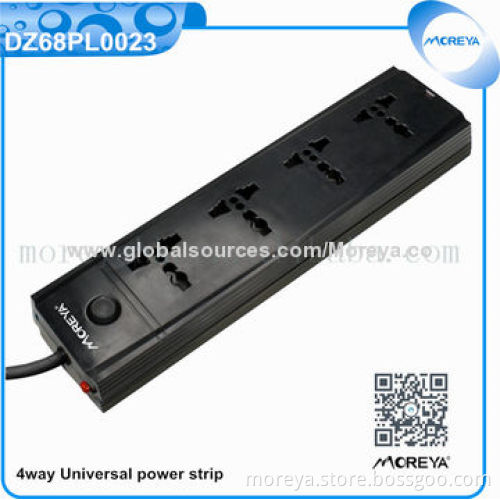 Universal Standard Power Strip with 4 Sockets Outlet, Extension Cable and Surge, Overload Protector